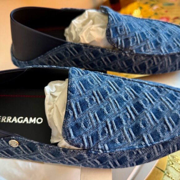 SALVATORE FERRAGAMO-BRANDNEW! 2025-Blue Men's DriversLoafers 949$ EU/IT 8,US 9 - Picture 3 of 16